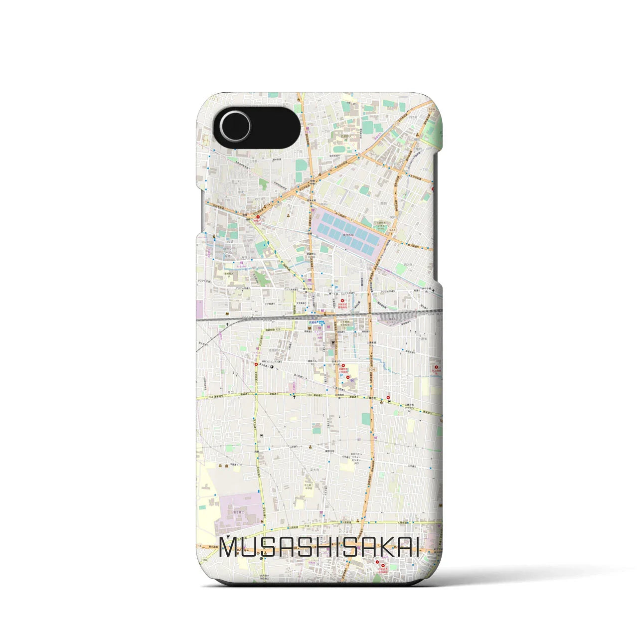 【武蔵境(東京都)】地図柄iPhoneケース(バックカバータイプ)