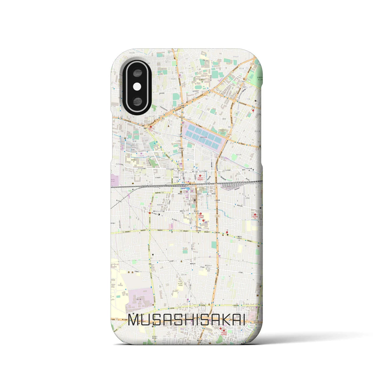 【武蔵境(東京都)】地図柄iPhoneケース(バックカバータイプ)