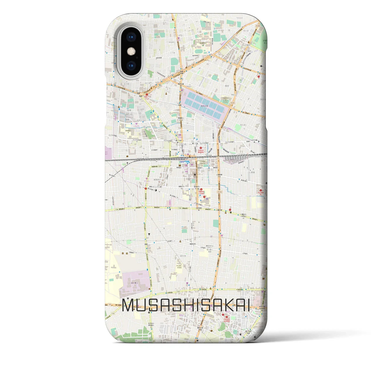 【武蔵境(東京都)】地図柄iPhoneケース(バックカバータイプ)