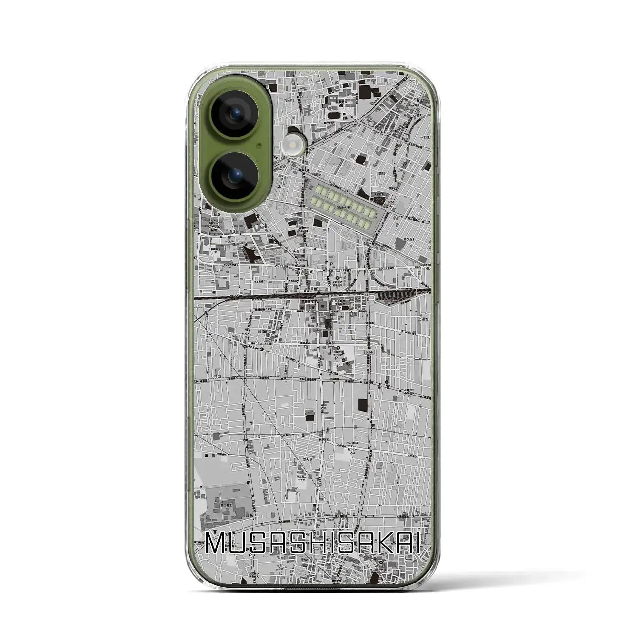 【武蔵境(東京都)】地図柄iPhoneケース(クリアタイプ)モノトーン・iPhone 17 Pro Max 用