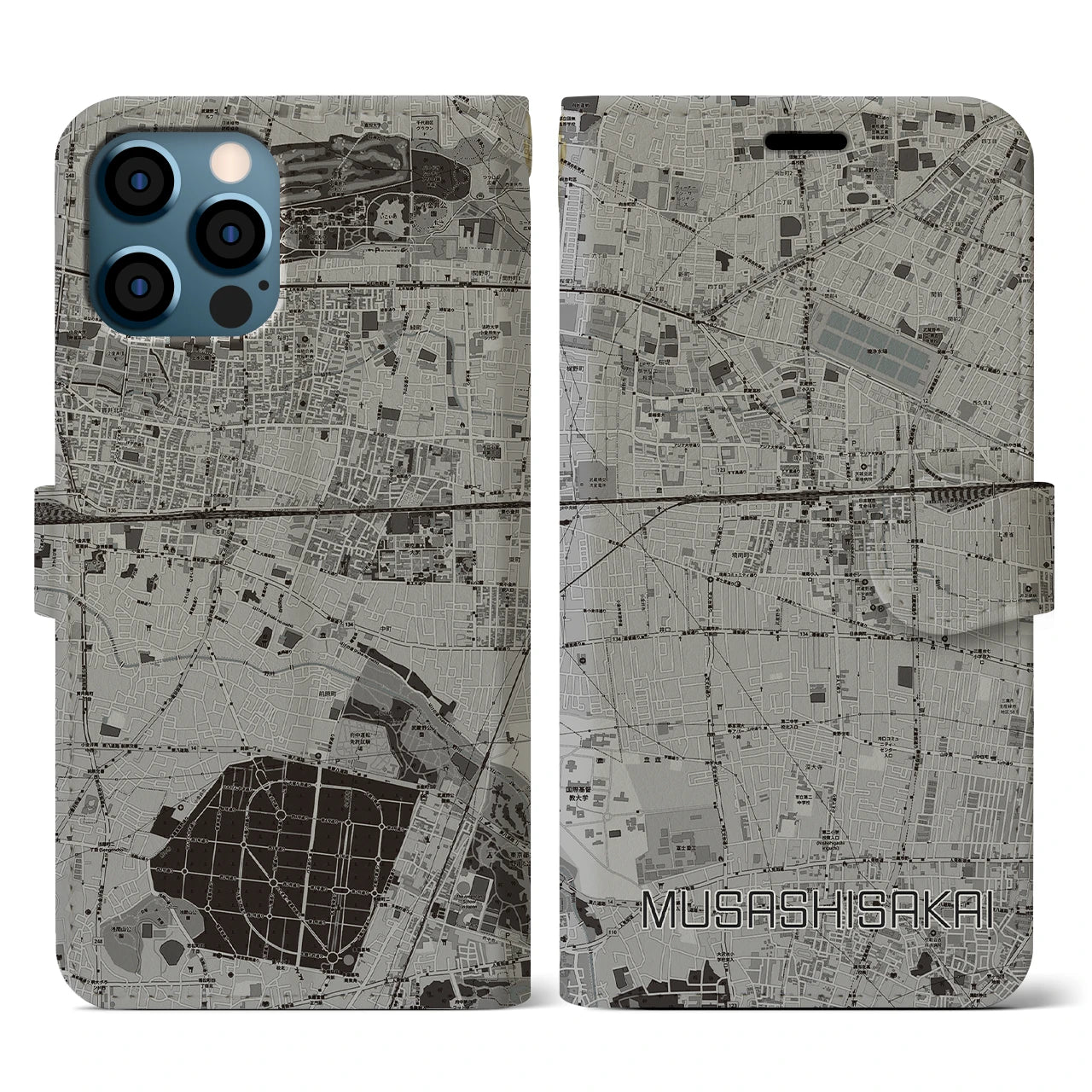 【武蔵境(東京都)】地図柄iPhoneケース(手帳タイプ)