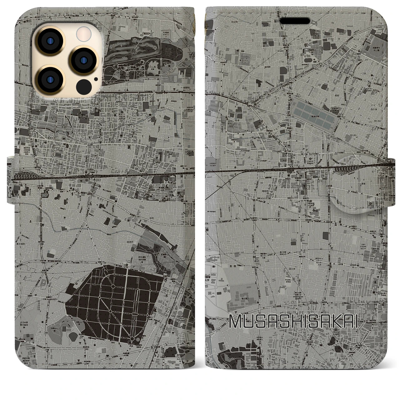 【武蔵境(東京都)】地図柄iPhoneケース(手帳タイプ)