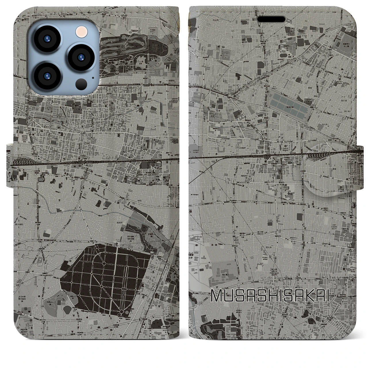 【武蔵境(東京都)】地図柄iPhoneケース(手帳タイプ)