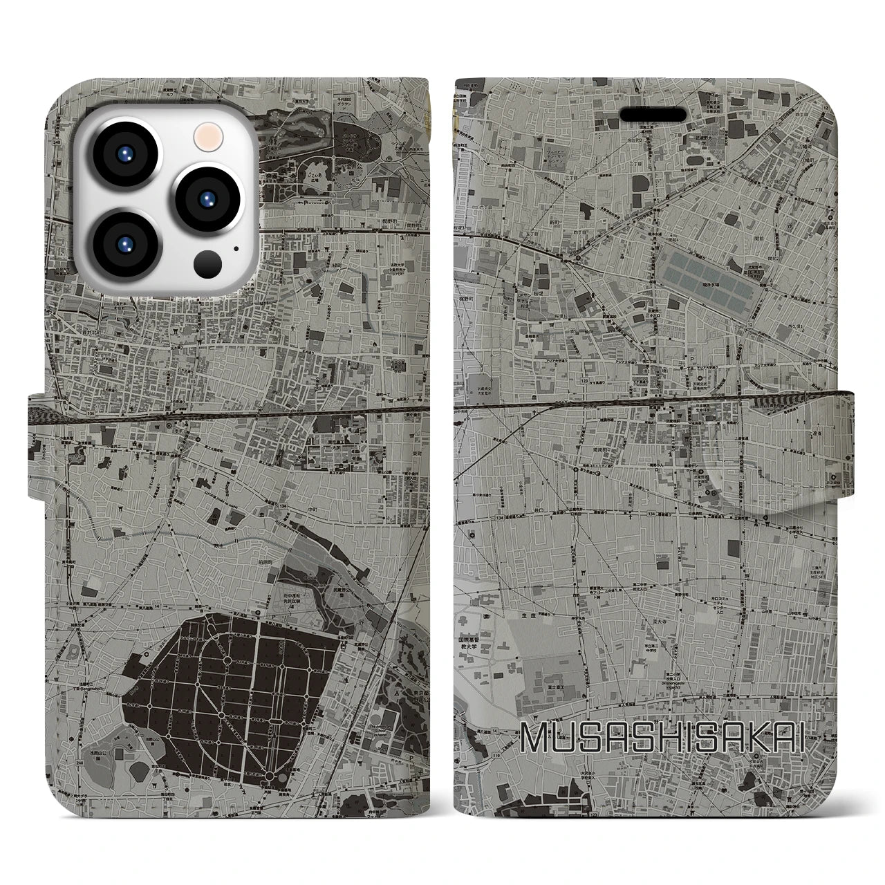 【武蔵境(東京都)】地図柄iPhoneケース(手帳タイプ)