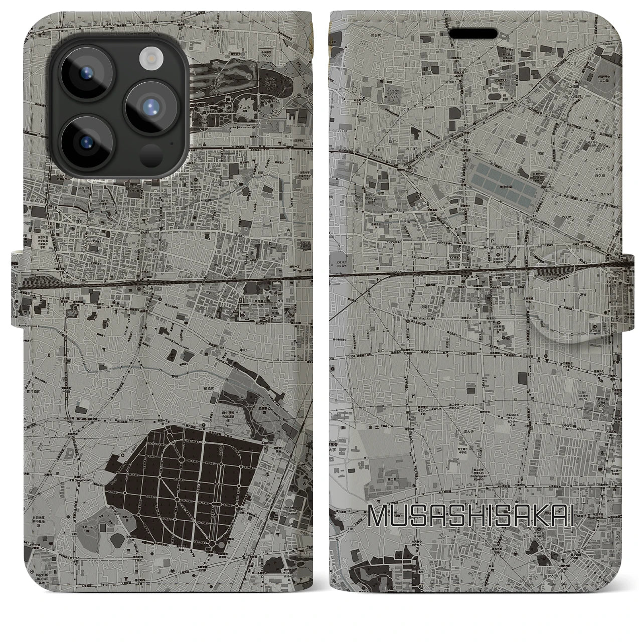 【武蔵境(東京都)】地図柄iPhoneケース(手帳タイプ)