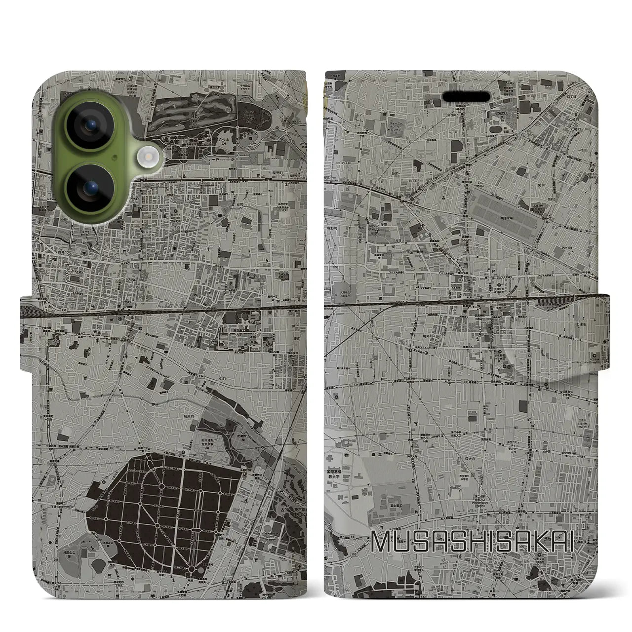 【武蔵境(東京都)】地図柄iPhoneケース(手帳タイプ)