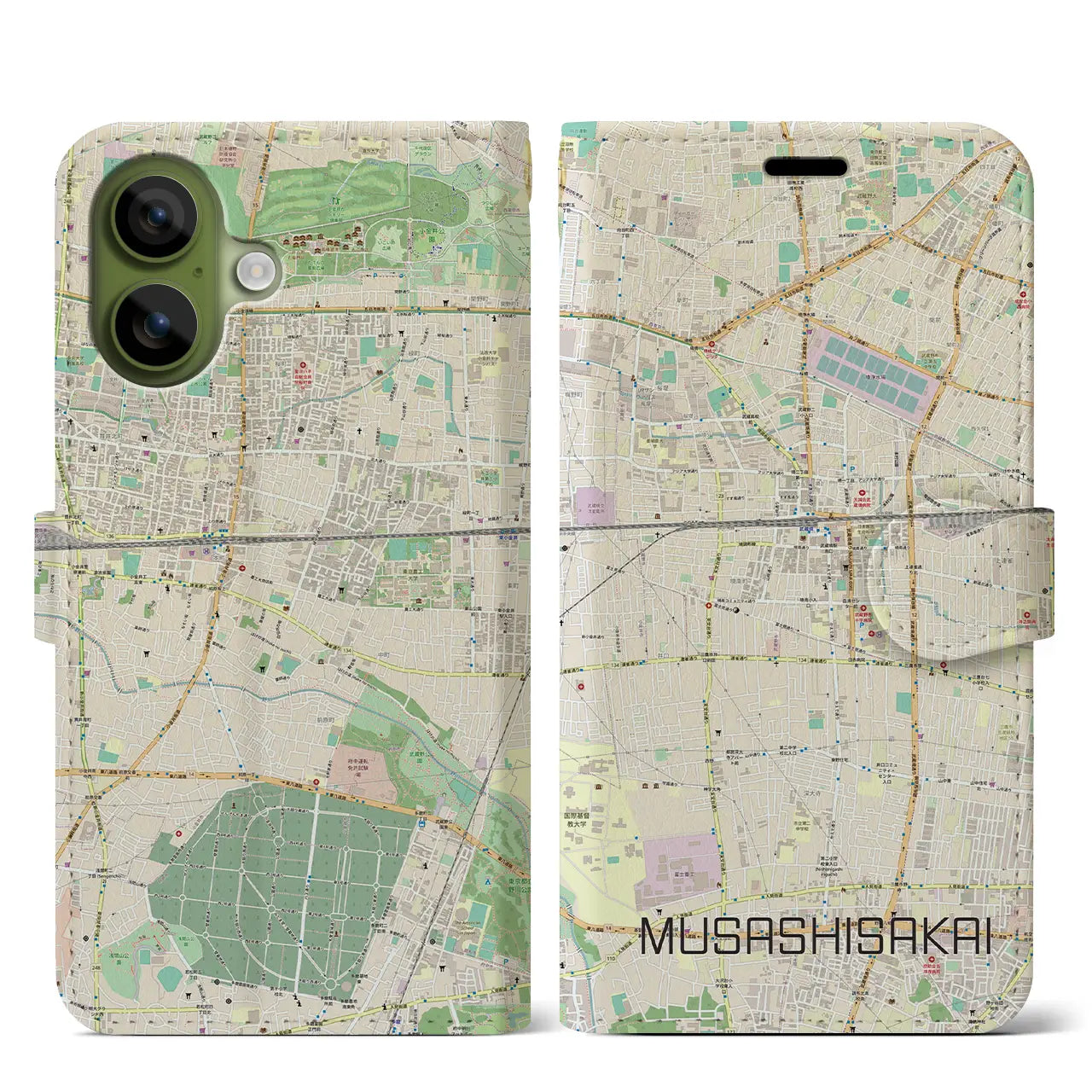 【武蔵境(東京都)】地図柄iPhoneケース(手帳タイプ)