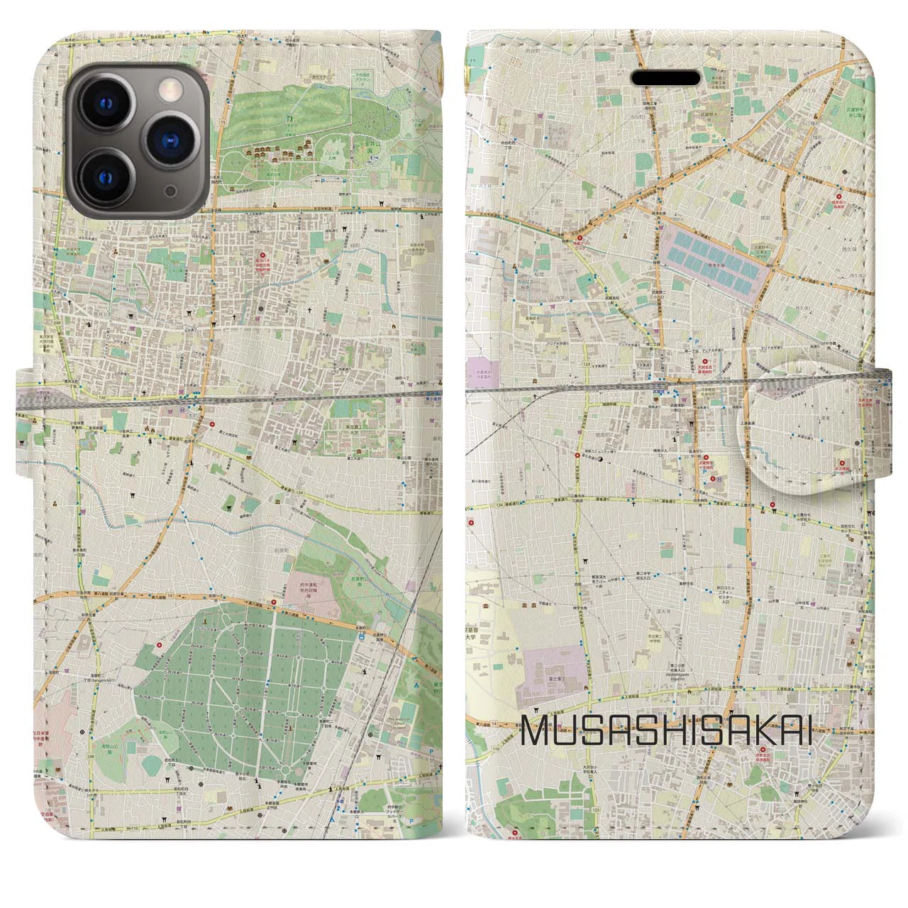 【武蔵境(東京都)】地図柄iPhoneケース(手帳タイプ)