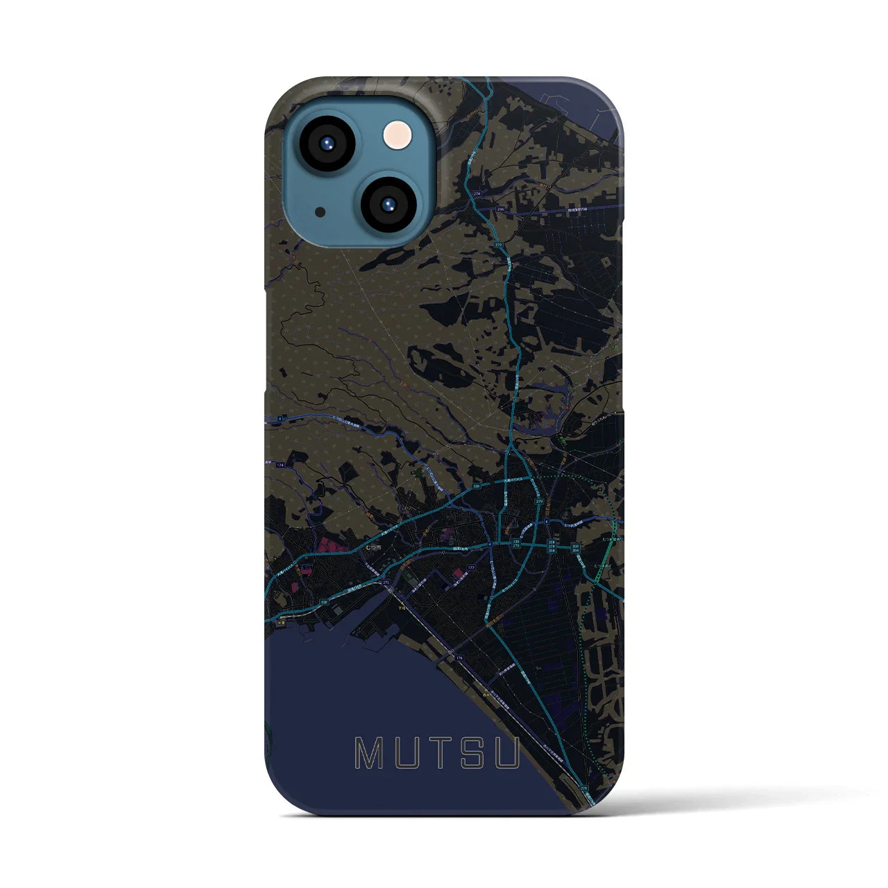 【むつ(青森県)】地図柄iPhoneケース(バックカバータイプ)