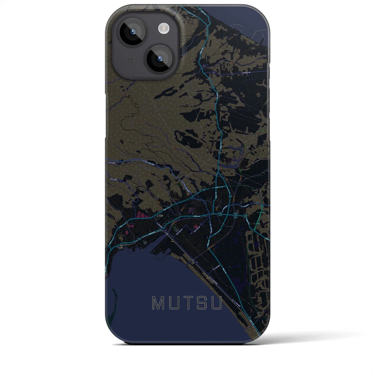 【むつ(青森県)】地図柄iPhoneケース(バックカバータイプ)