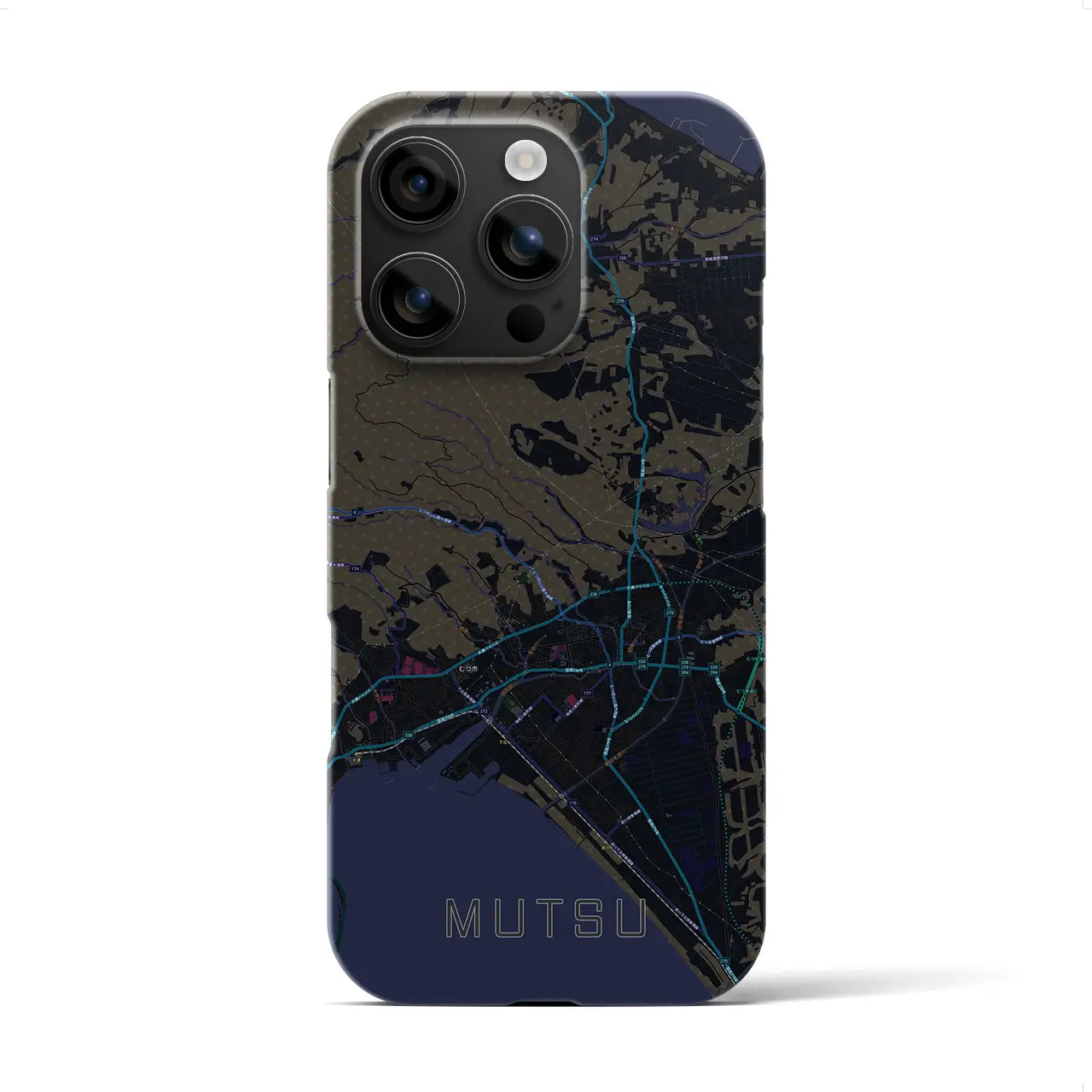 【むつ(青森県)】地図柄iPhoneケース(バックカバータイプ)