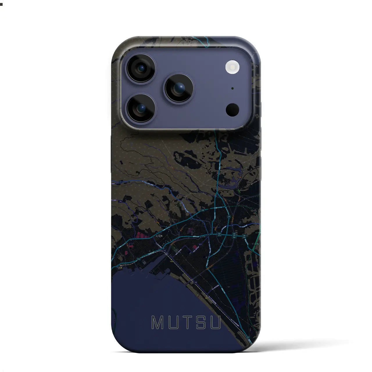 【むつ(青森県)】地図柄iPhoneケース(バックカバータイプ)