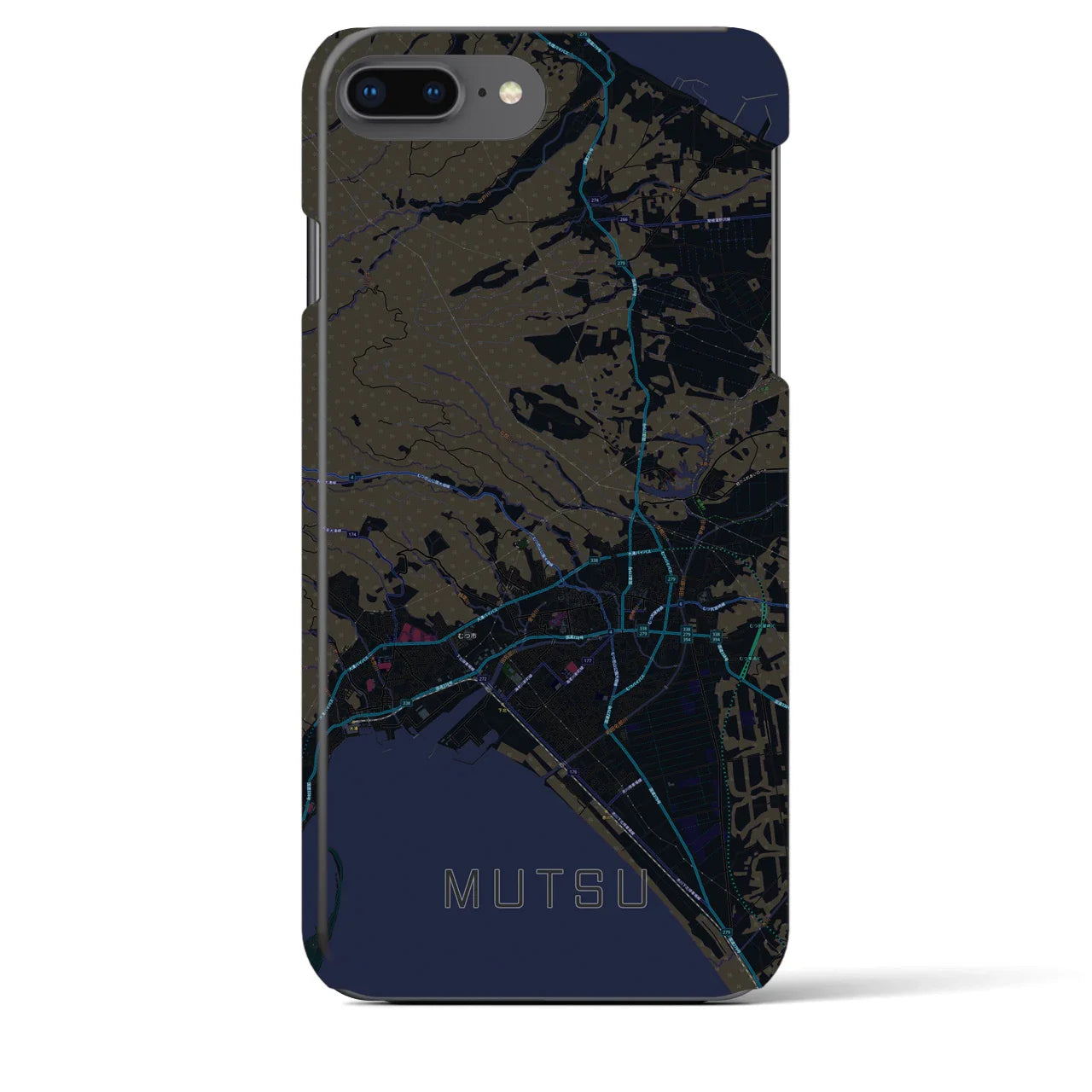 【むつ(青森県)】地図柄iPhoneケース(バックカバータイプ)