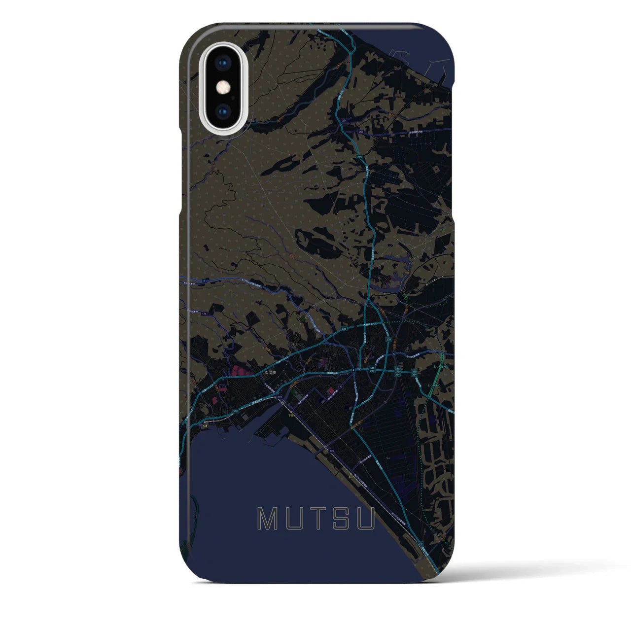 【むつ(青森県)】地図柄iPhoneケース(バックカバータイプ)