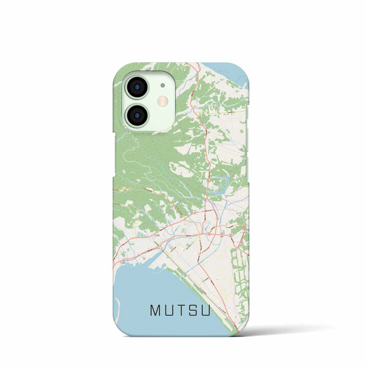 【むつ(青森県)】地図柄iPhoneケース(バックカバータイプ)