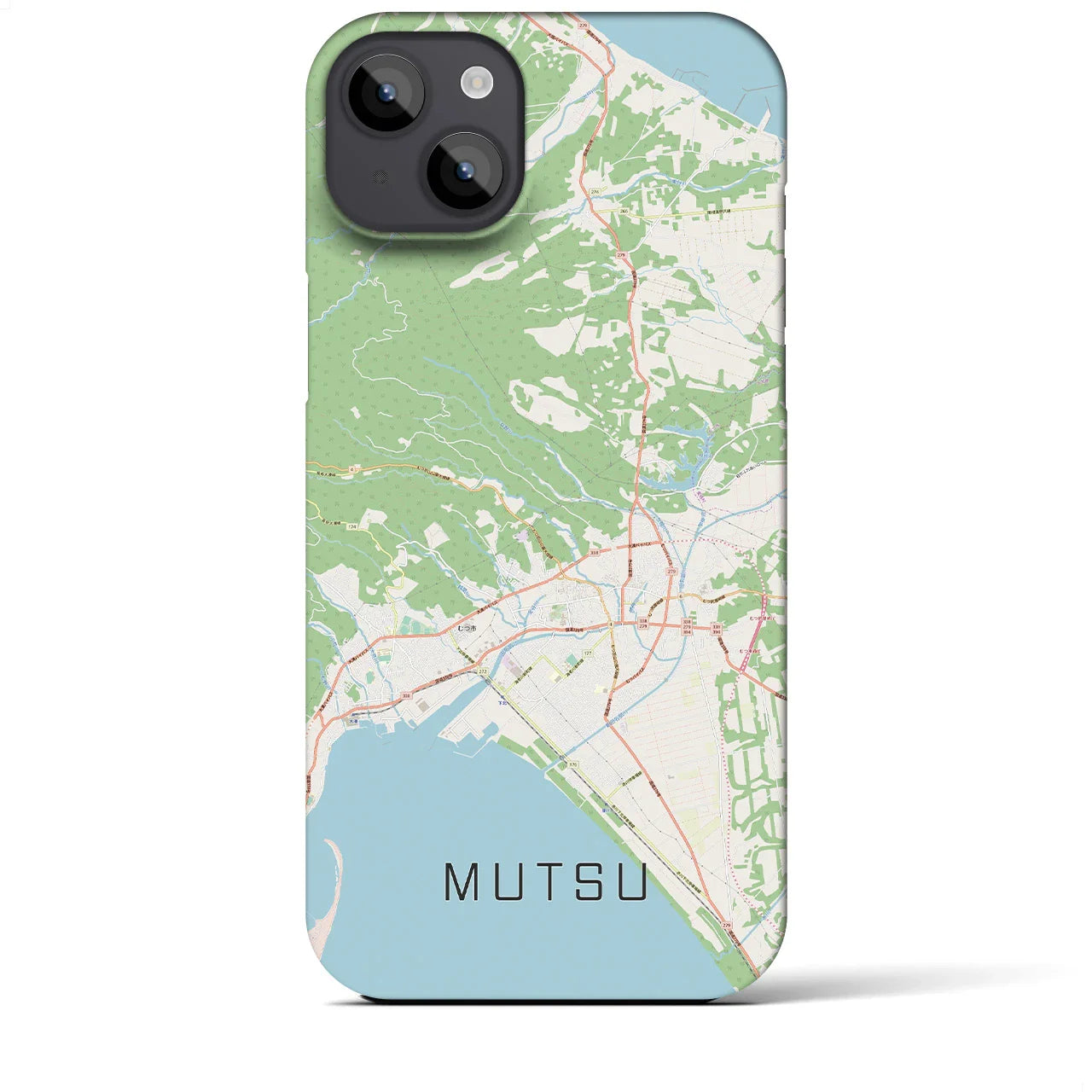 【むつ(青森県)】地図柄iPhoneケース(バックカバータイプ)