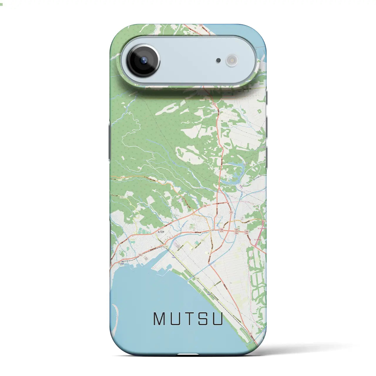 【むつ(青森県)】地図柄iPhoneケース(バックカバータイプ)