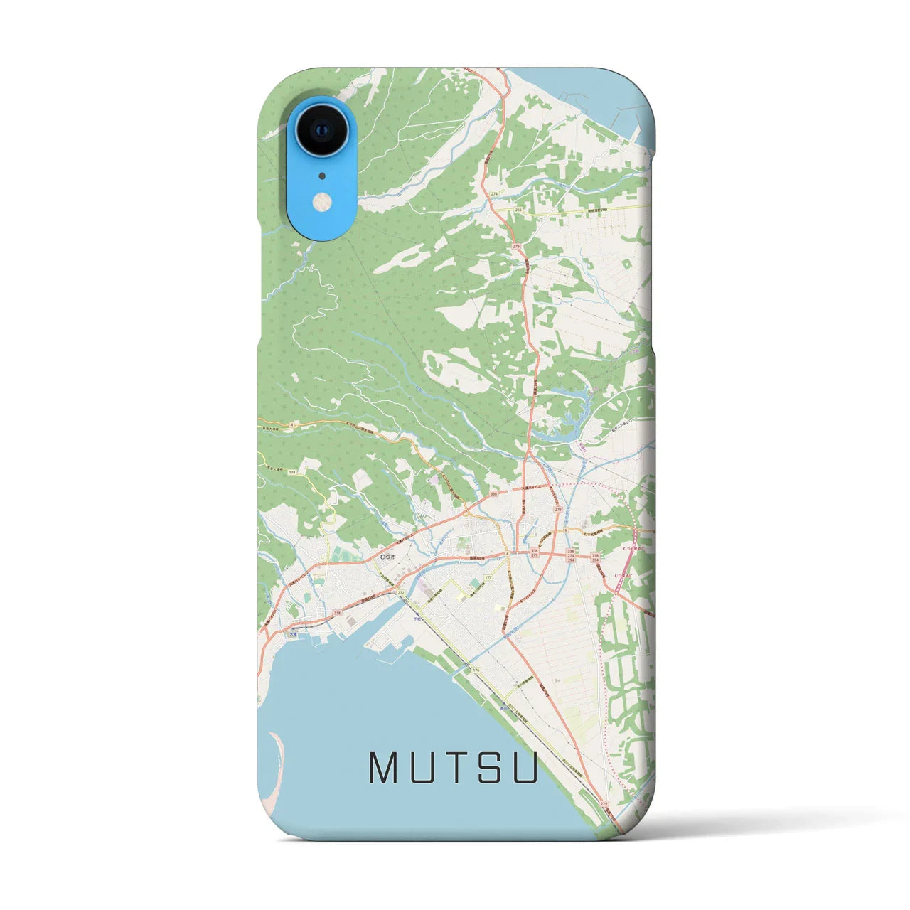 【むつ(青森県)】地図柄iPhoneケース(バックカバータイプ)