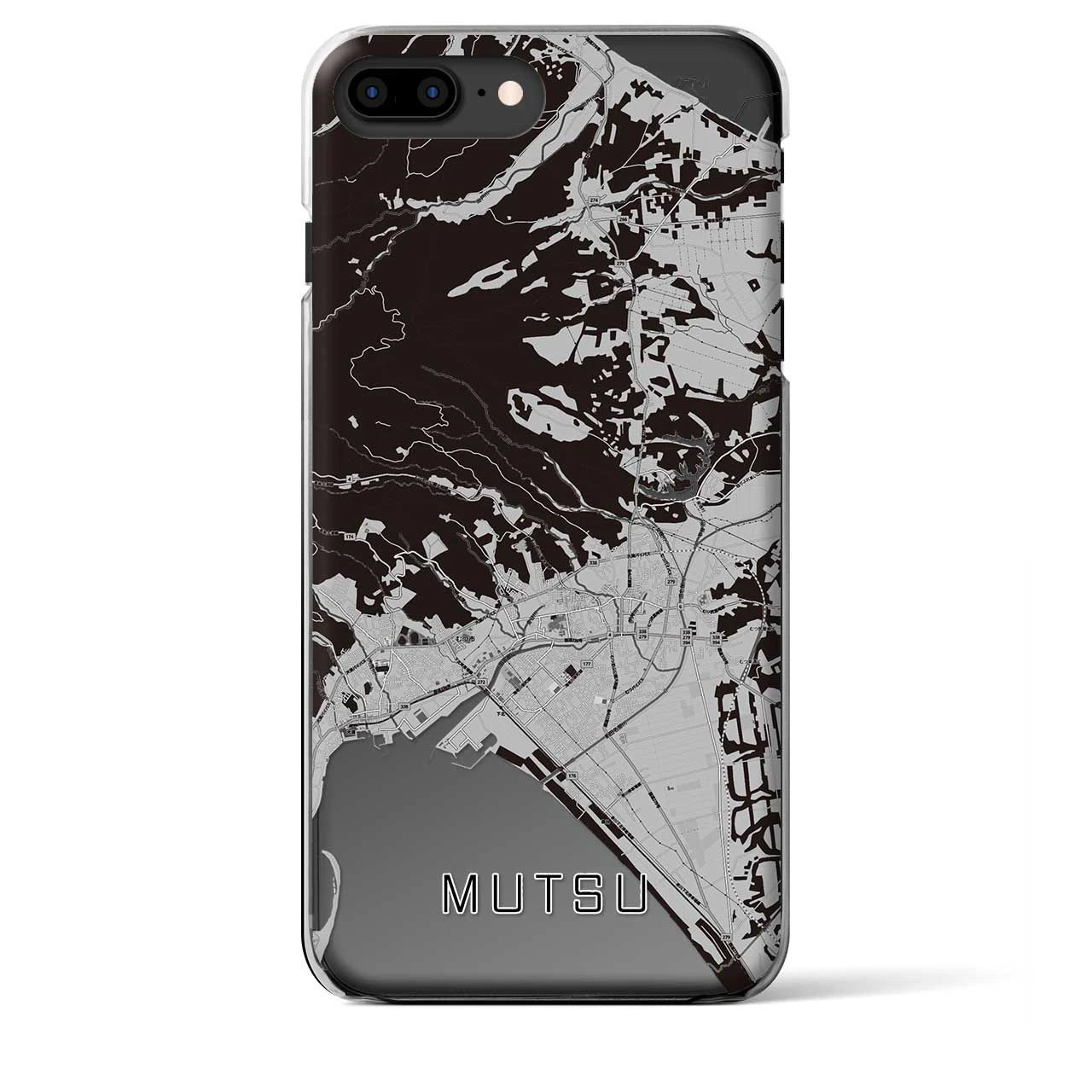 【むつ(青森県)】地図柄iPhoneケース(クリアタイプ)