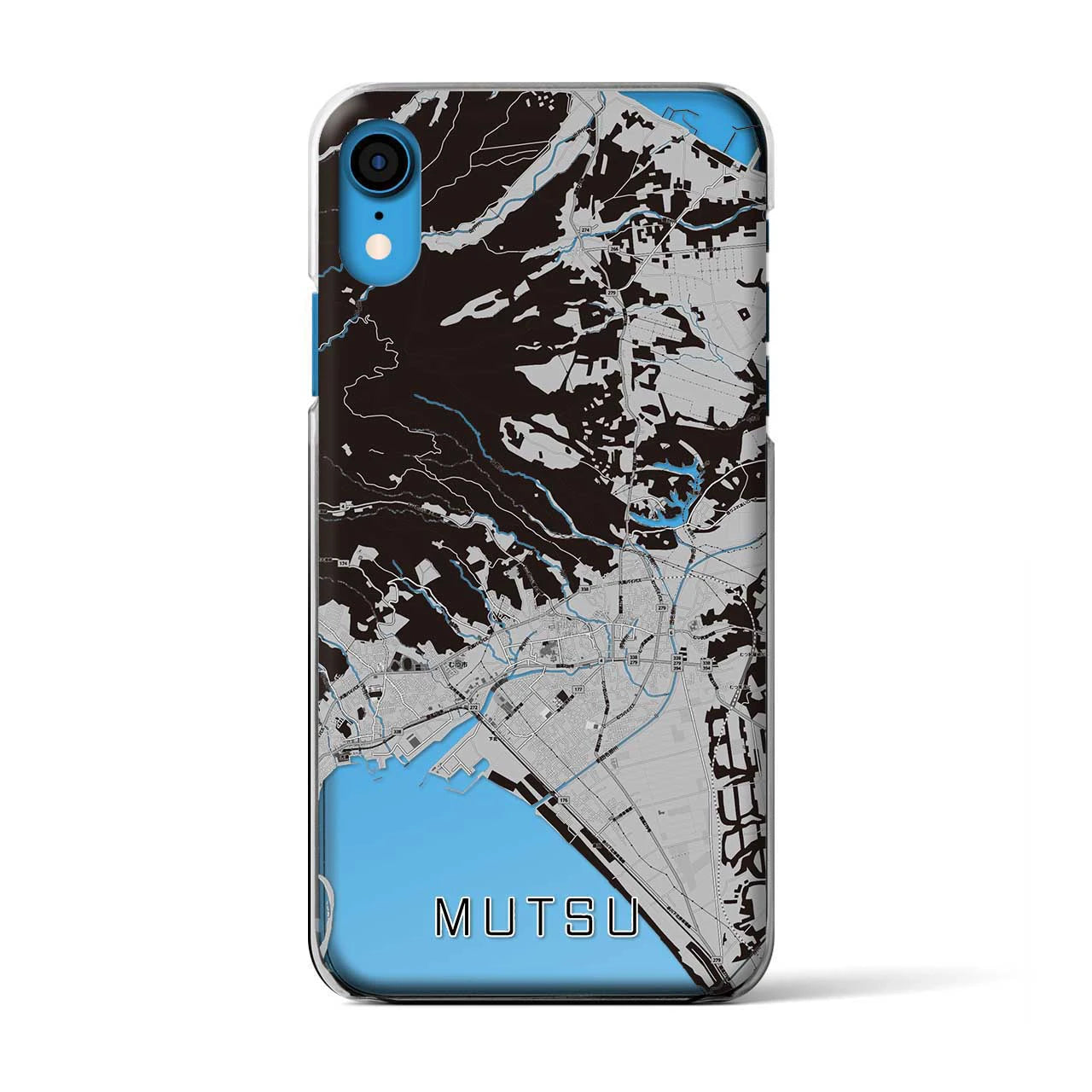 【むつ(青森県)】地図柄iPhoneケース(クリアタイプ)