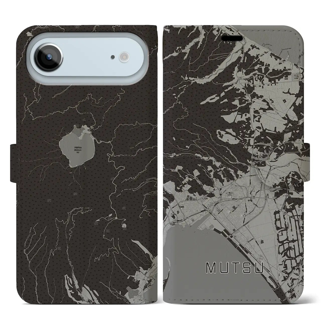 【むつ(青森県)】地図柄iPhoneケース(手帳タイプ)