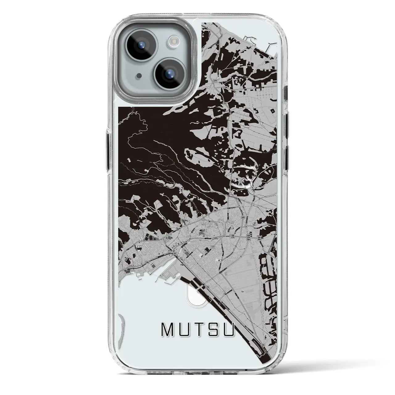 【むつ(青森県)】地図柄iPhoneケース(MagSafeタイプ)