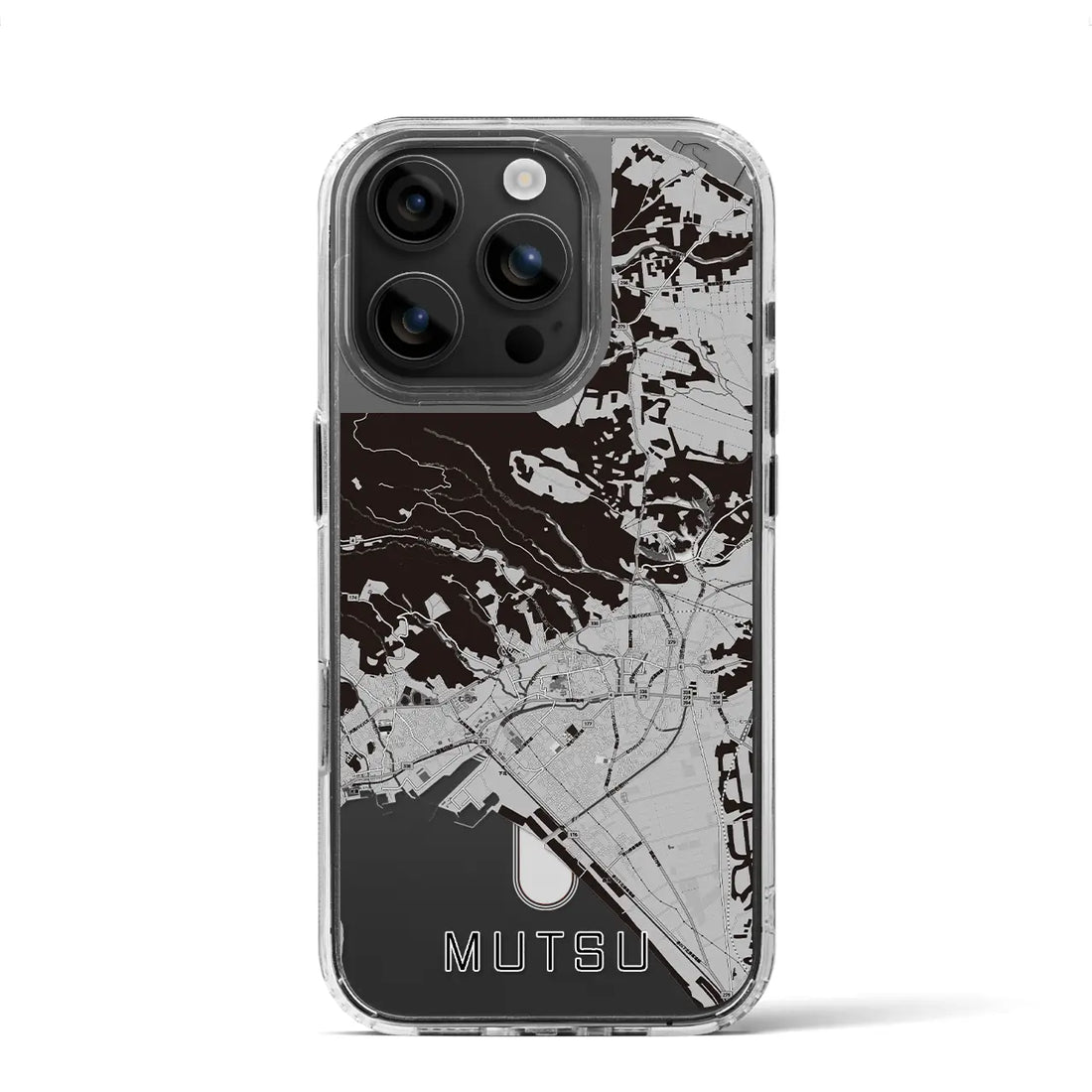 【むつ(青森県)】地図柄iPhoneケース(MagSafeタイプ)