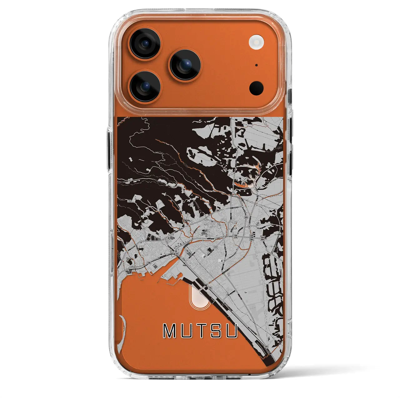 【むつ(青森県)】地図柄iPhoneケース(MagSafeタイプ)