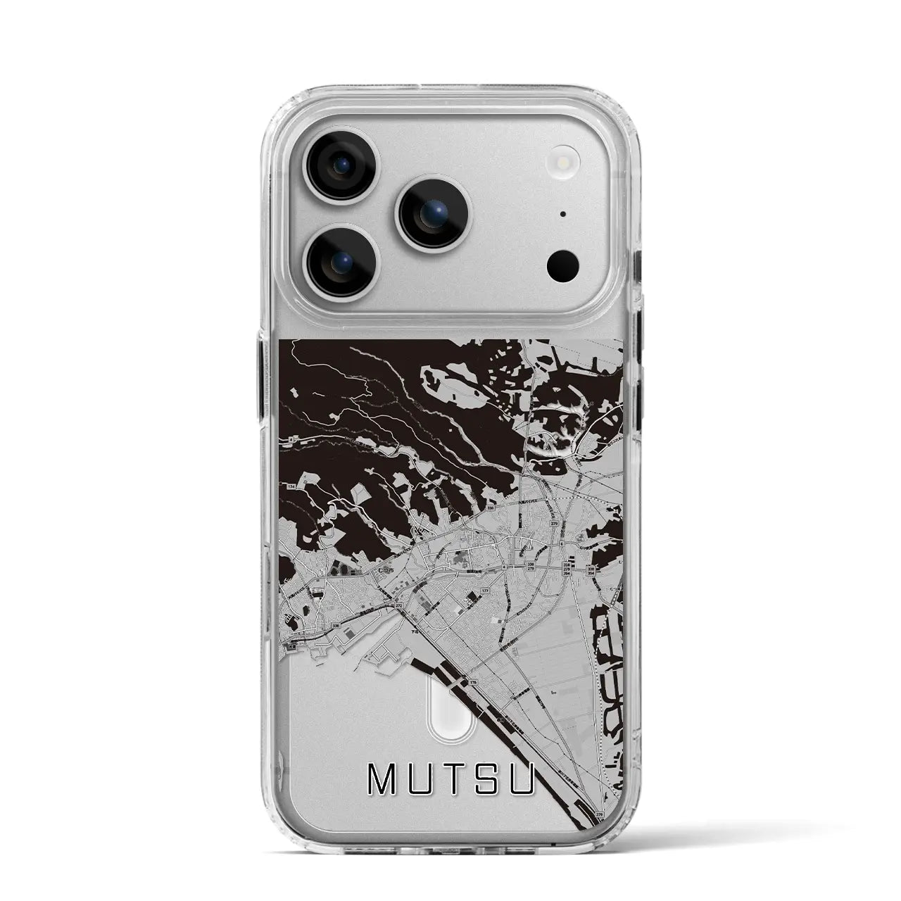 【むつ(青森県)】地図柄iPhoneケース(MagSafeタイプ)