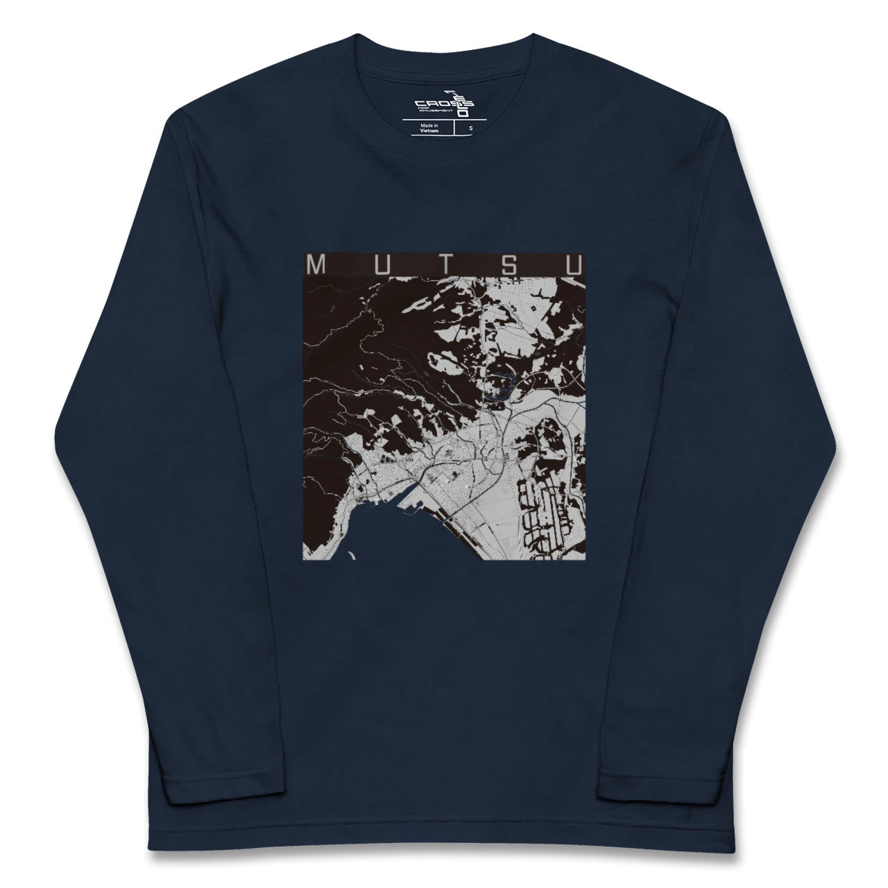 【むつ(青森県)】地図柄ロングスリーブTシャツ