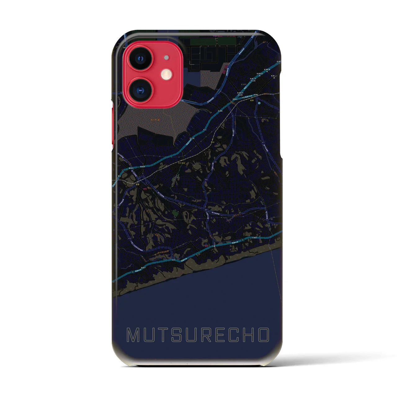 【六連町(愛知県)】地図柄iPhoneケース(バックカバータイプ)