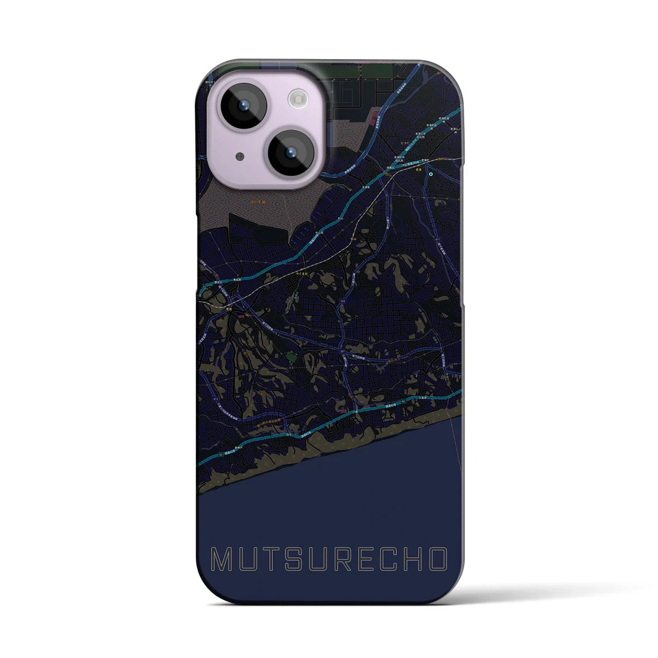 【六連町(愛知県)】地図柄iPhoneケース(バックカバータイプ)