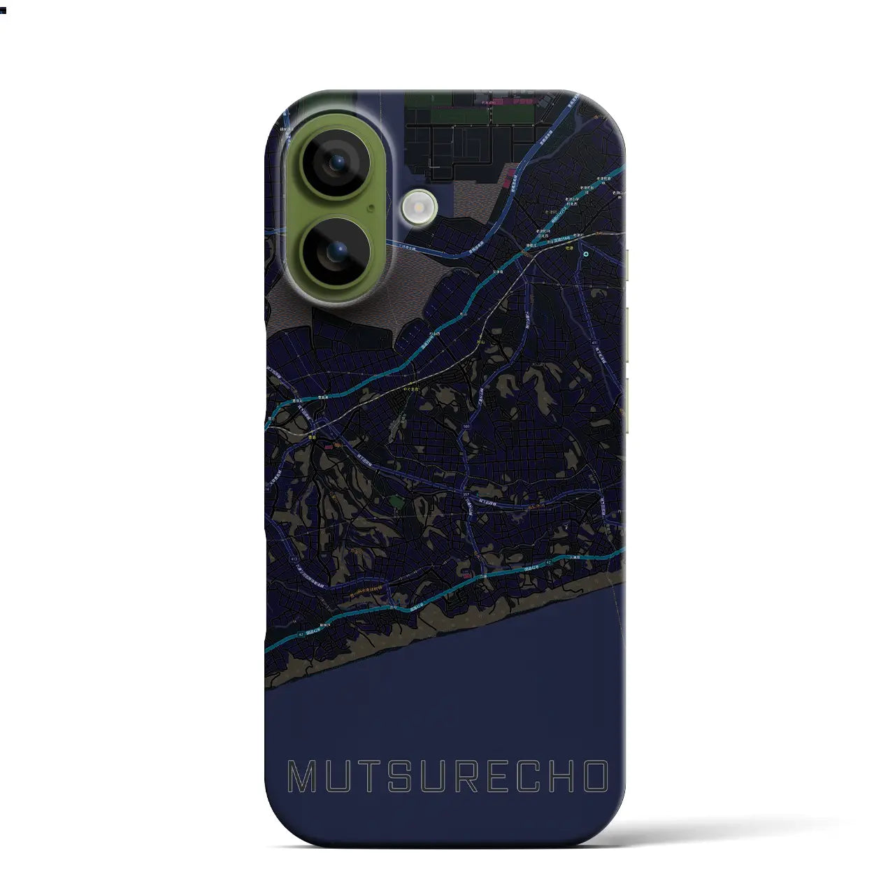 【六連町(愛知県)】地図柄iPhoneケース(バックカバータイプ)