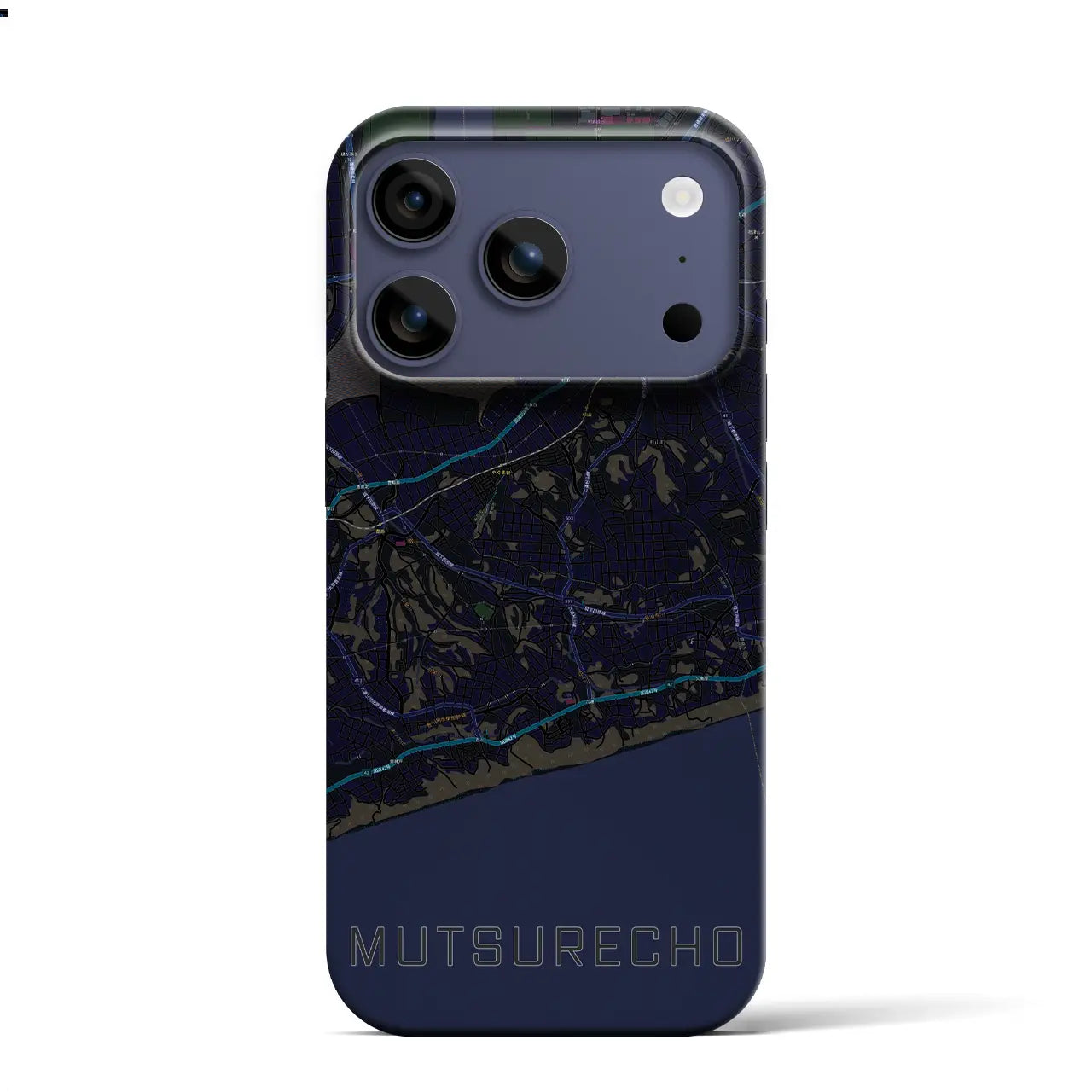 【六連町(愛知県)】地図柄iPhoneケース(バックカバータイプ)