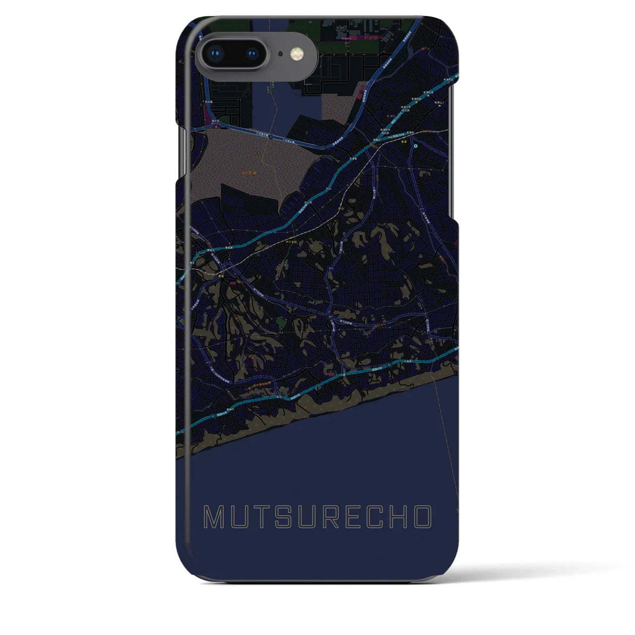 【六連町(愛知県)】地図柄iPhoneケース(バックカバータイプ)