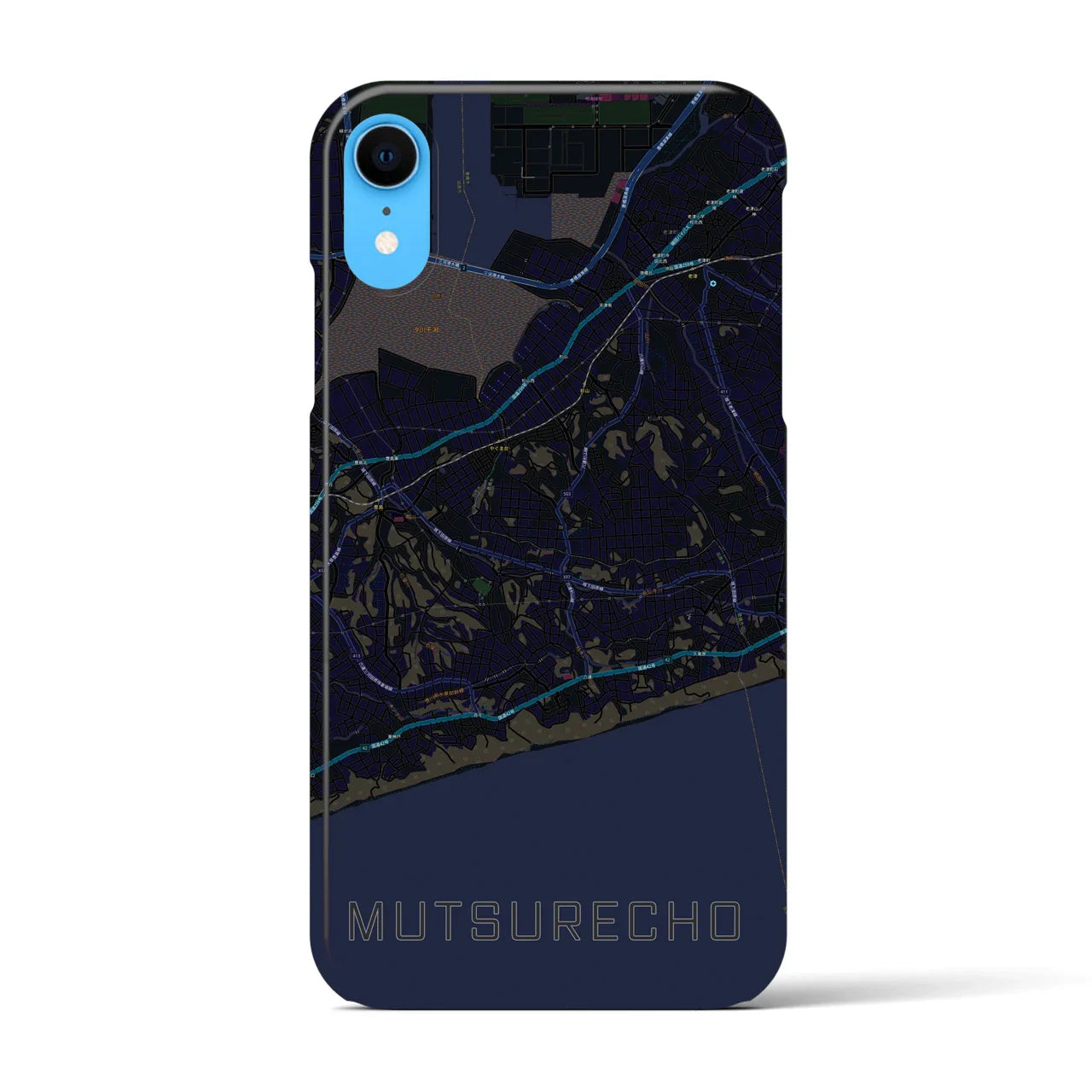 【六連町(愛知県)】地図柄iPhoneケース(バックカバータイプ)