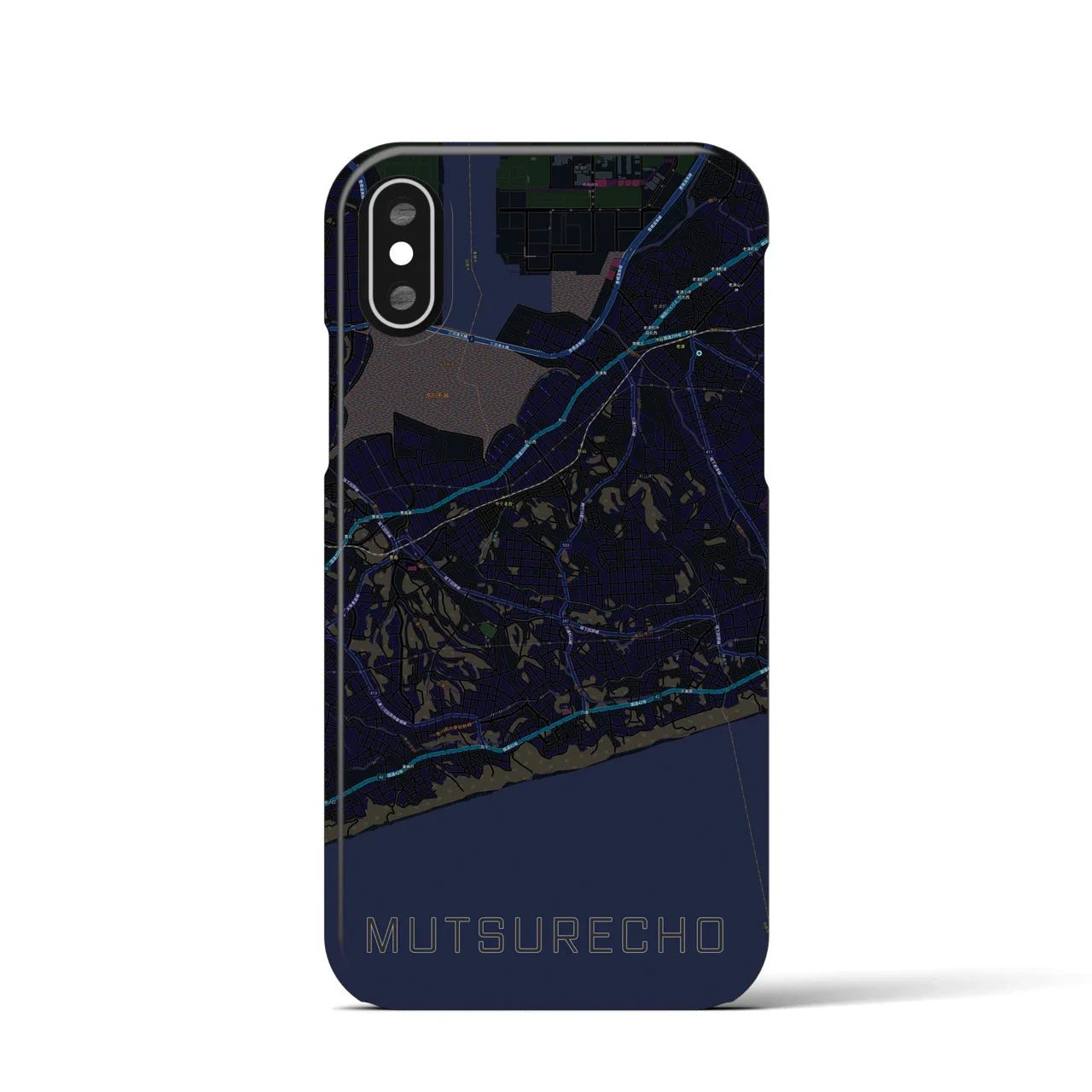 【六連町(愛知県)】地図柄iPhoneケース(バックカバータイプ)