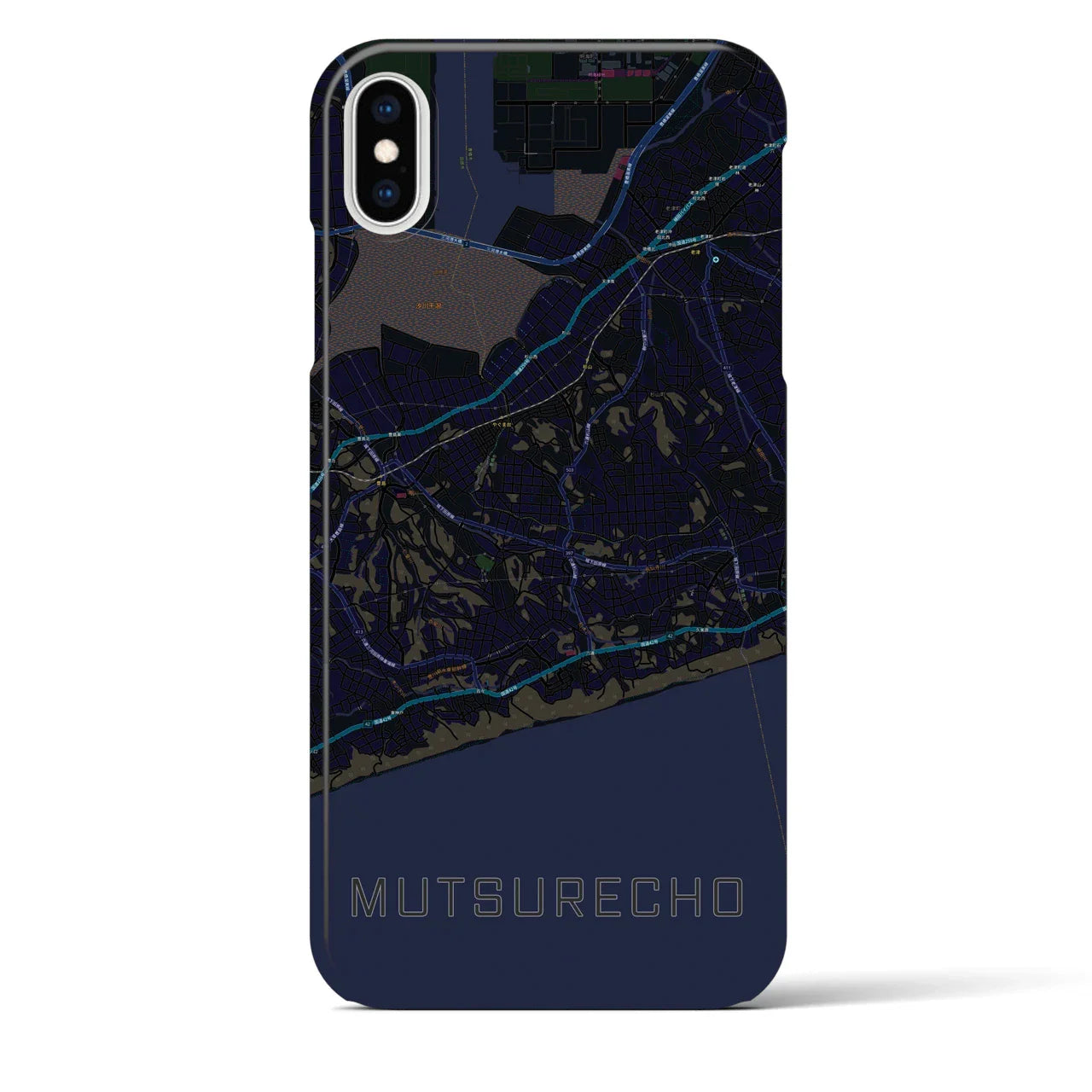 【六連町(愛知県)】地図柄iPhoneケース(バックカバータイプ)
