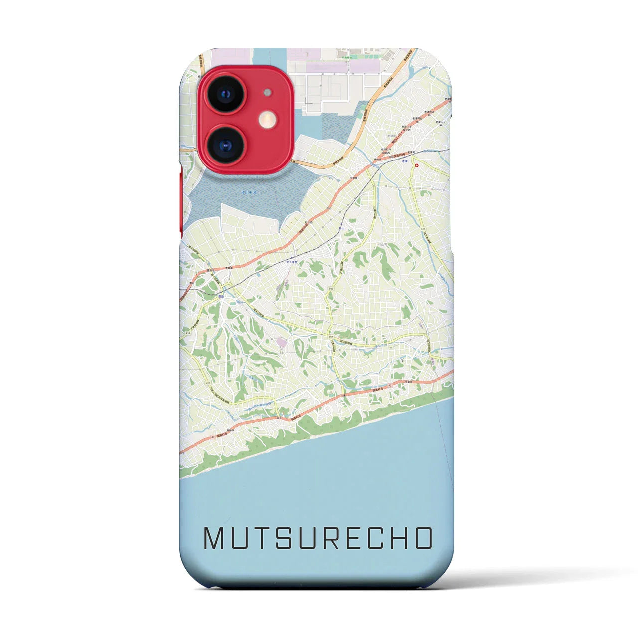 【六連町(愛知県)】地図柄iPhoneケース(バックカバータイプ)