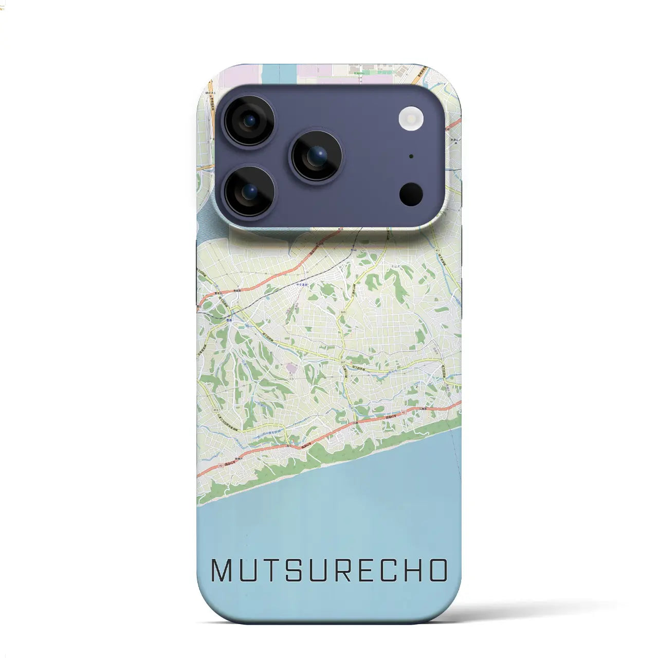 【六連町(愛知県)】地図柄iPhoneケース(バックカバータイプ)ブラック・iPhone 17 Pro Max 用