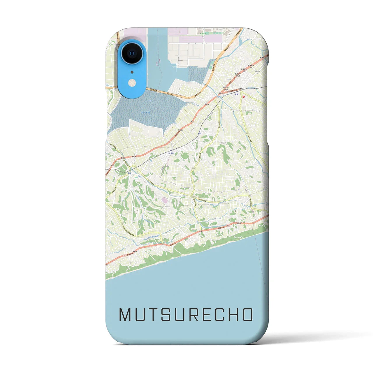 【六連町(愛知県)】地図柄iPhoneケース(バックカバータイプ)