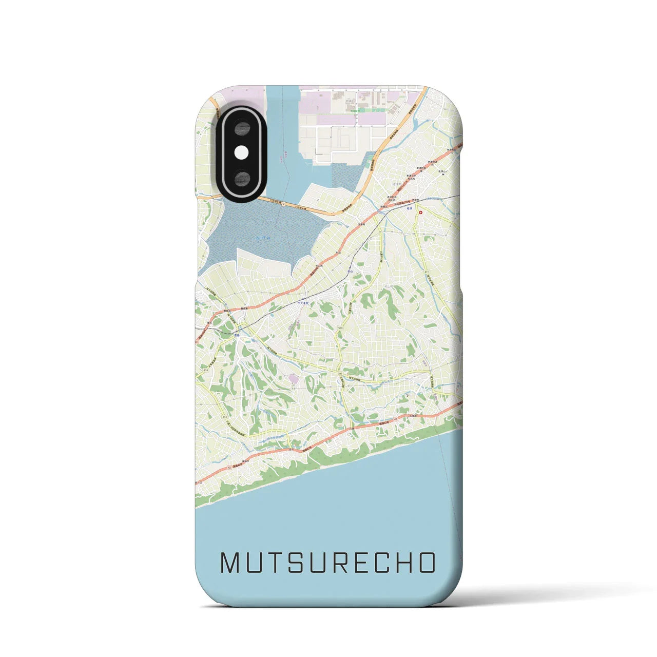 【六連町(愛知県)】地図柄iPhoneケース(バックカバータイプ)