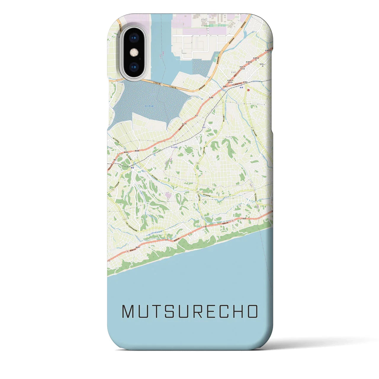 【六連町(愛知県)】地図柄iPhoneケース(バックカバータイプ)