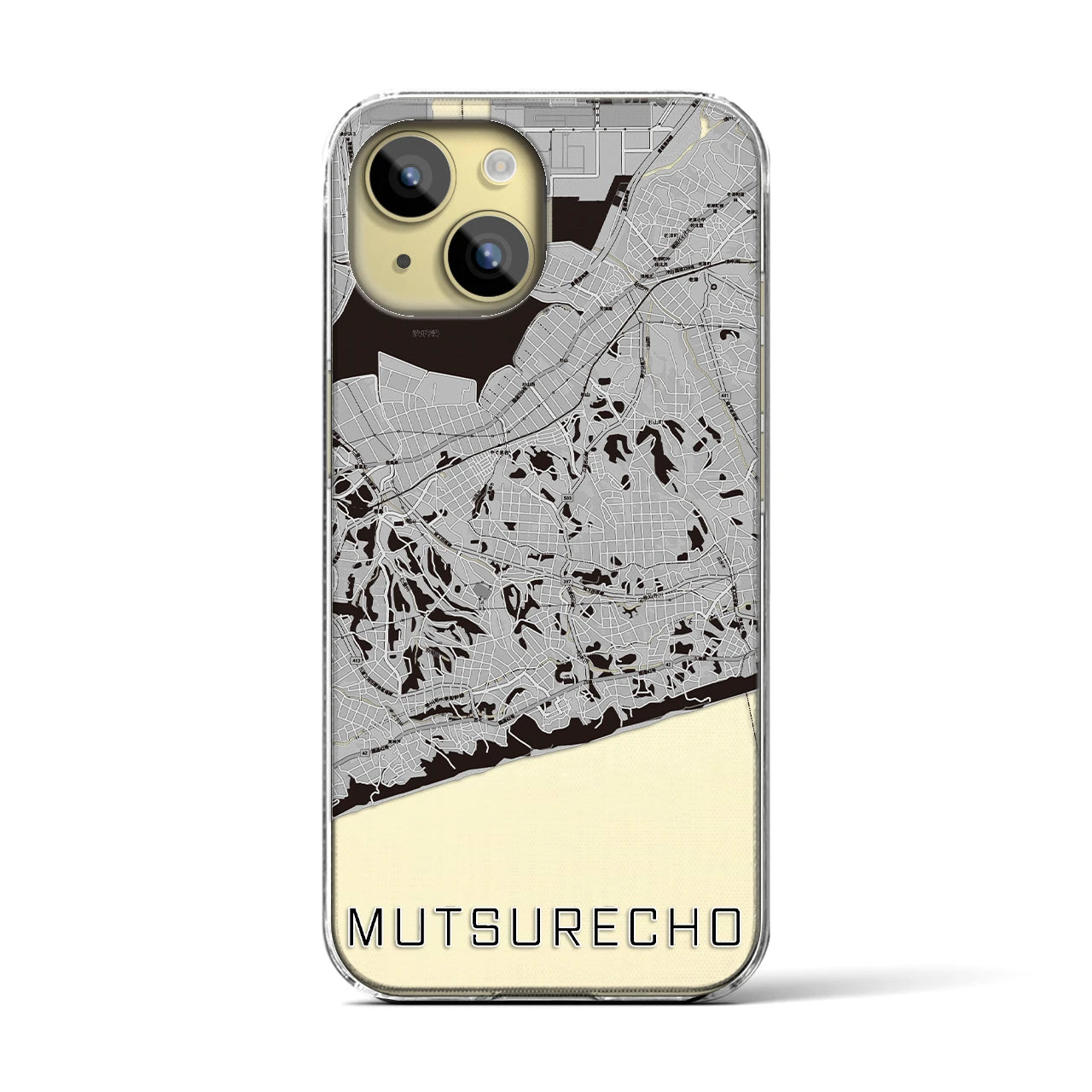 【六連町(愛知県)】地図柄iPhoneケース(クリアタイプ)