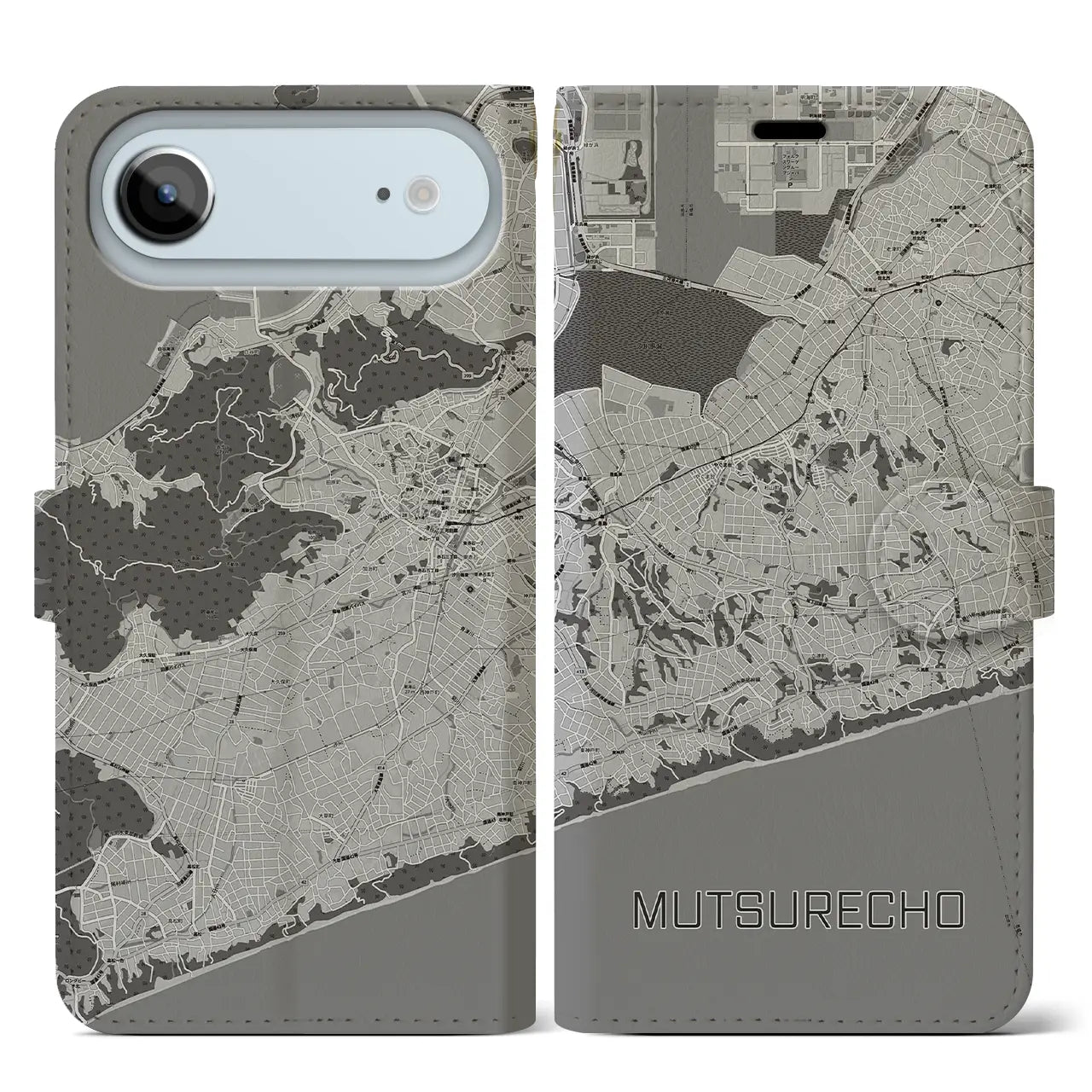 【六連町(愛知県)】地図柄iPhoneケース(手帳タイプ)