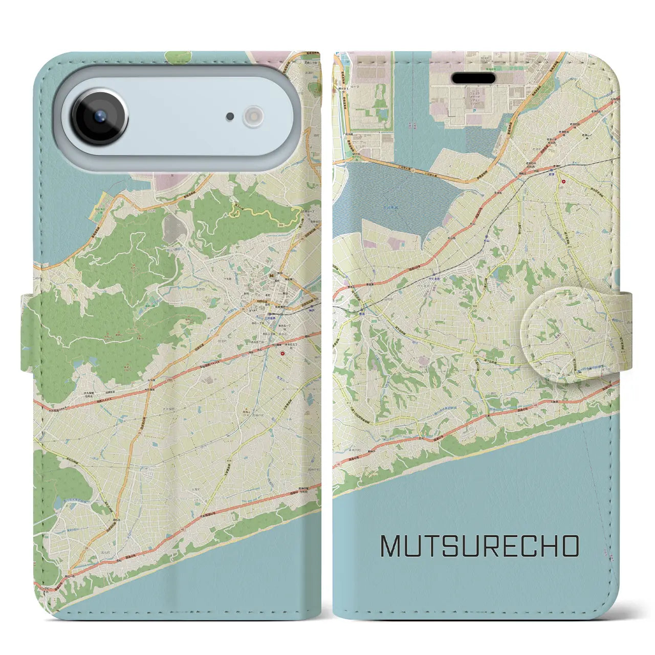 【六連町(愛知県)】地図柄iPhoneケース(手帳タイプ)モノトーン・iPhone 17 Pro Max 用