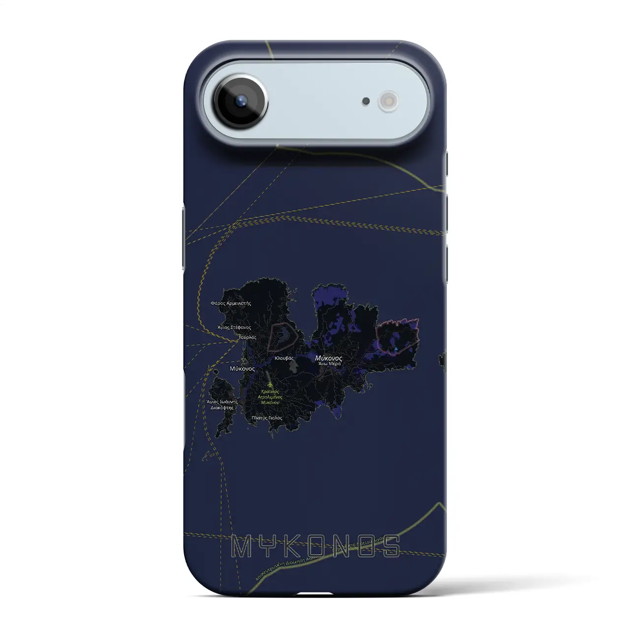 【ミコノス島(ギリシャ)】地図柄iPhoneケース(バックカバータイプ)