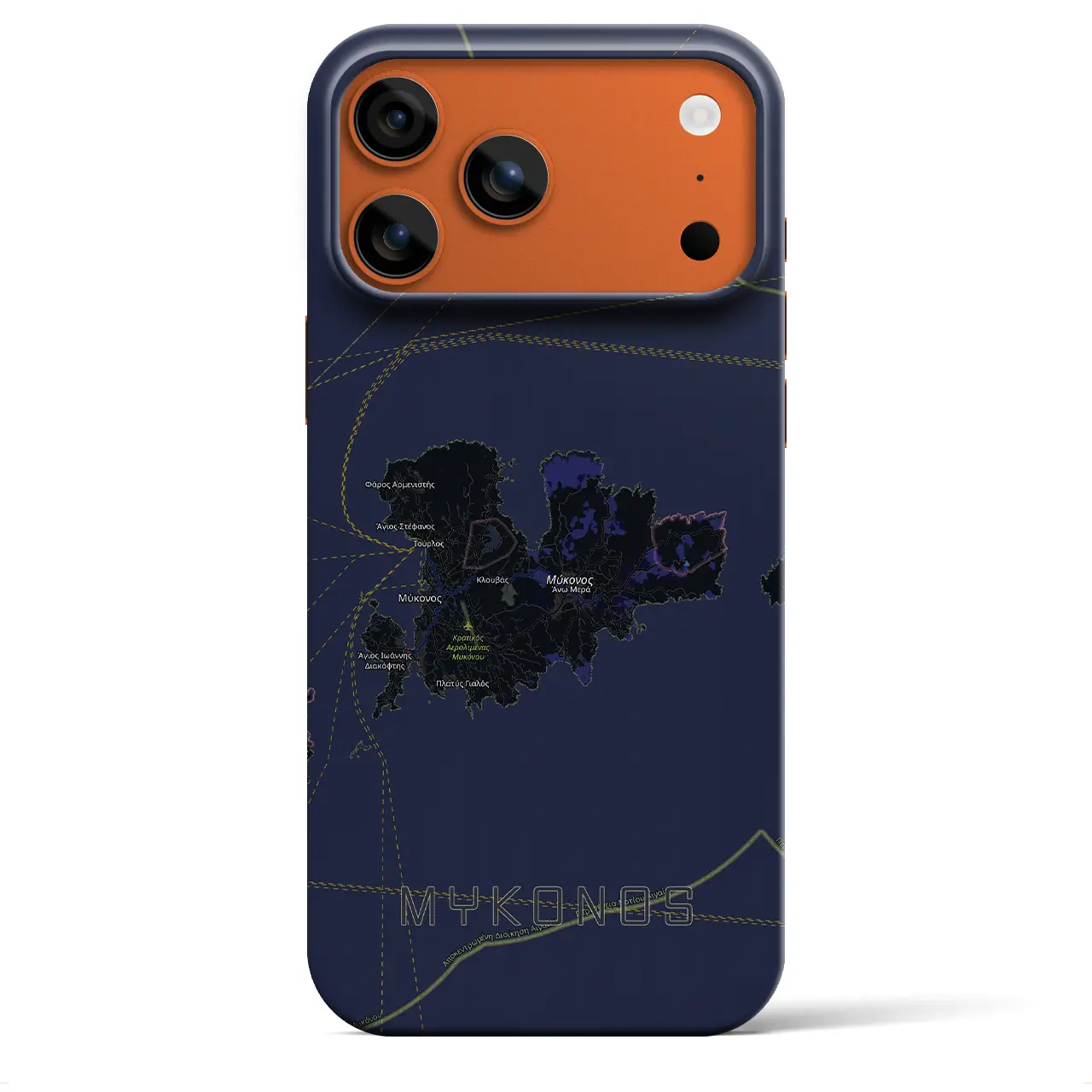 【ミコノス島(ギリシャ)】地図柄iPhoneケース(バックカバータイプ)