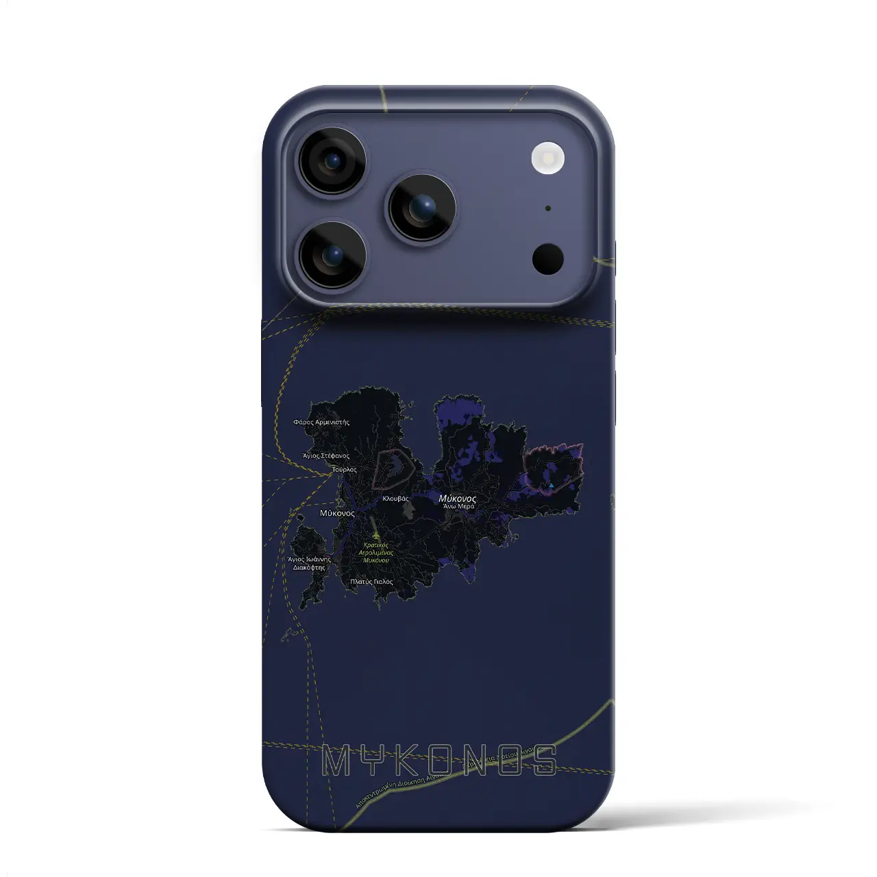 【ミコノス島(ギリシャ)】地図柄iPhoneケース(バックカバータイプ)