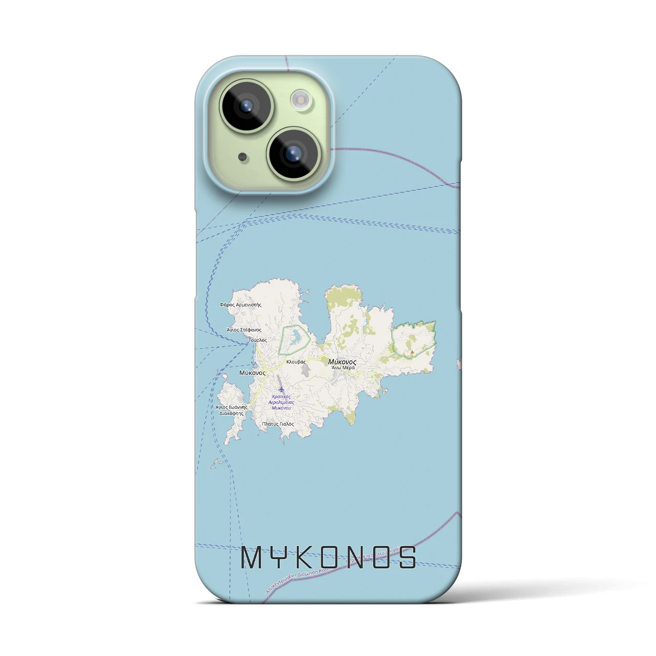 【ミコノス島(ギリシャ)】地図柄iPhoneケース(バックカバータイプ)